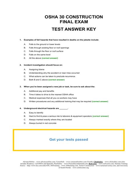 We’re So Confident That GED <b>Test</b> Prep 2019 Offers The Guidance You. . Osha 30 final exam cheat sheet